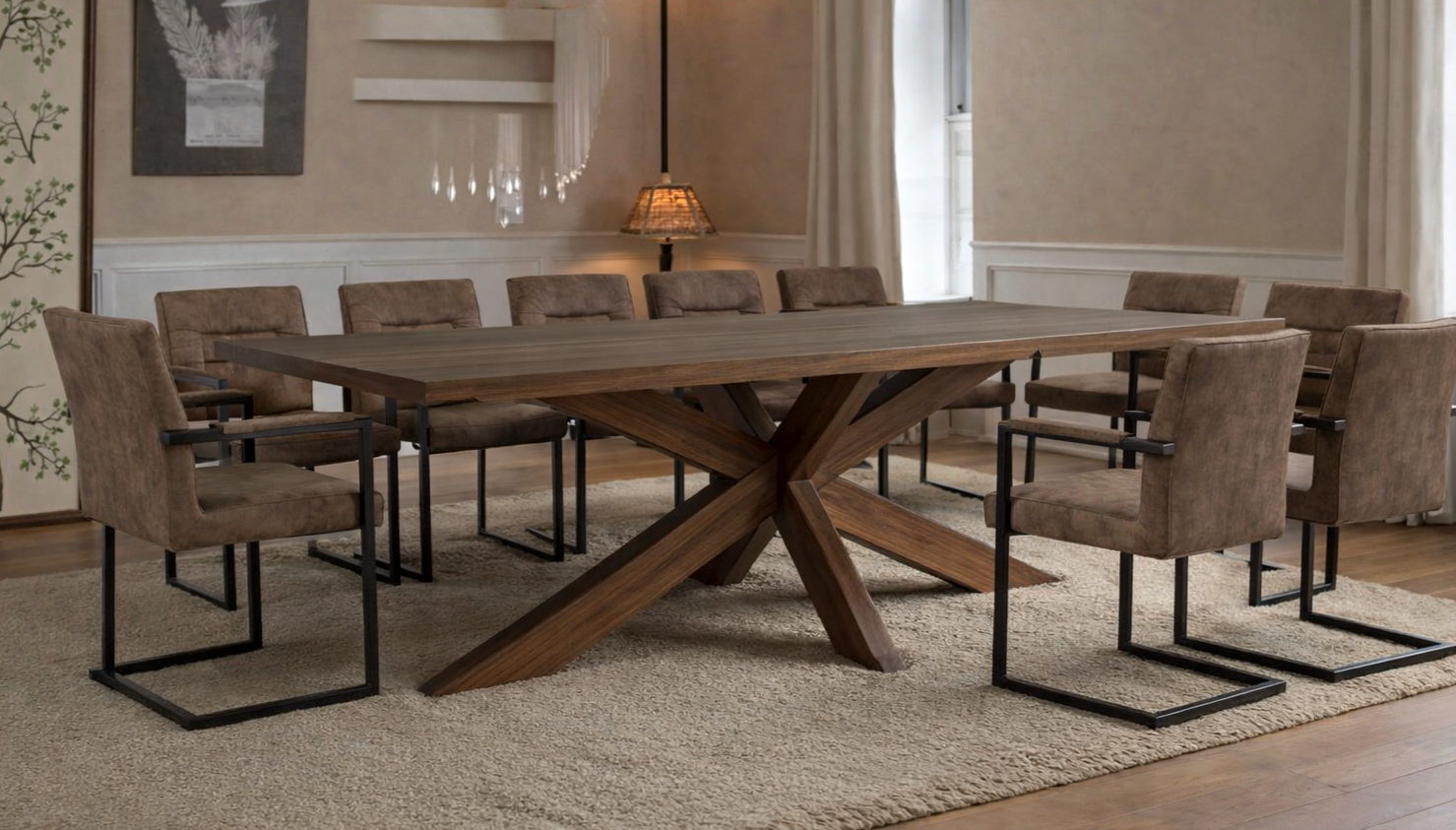 Rektangulärt matbord Xforma handgjort av Nordanlids Rustik