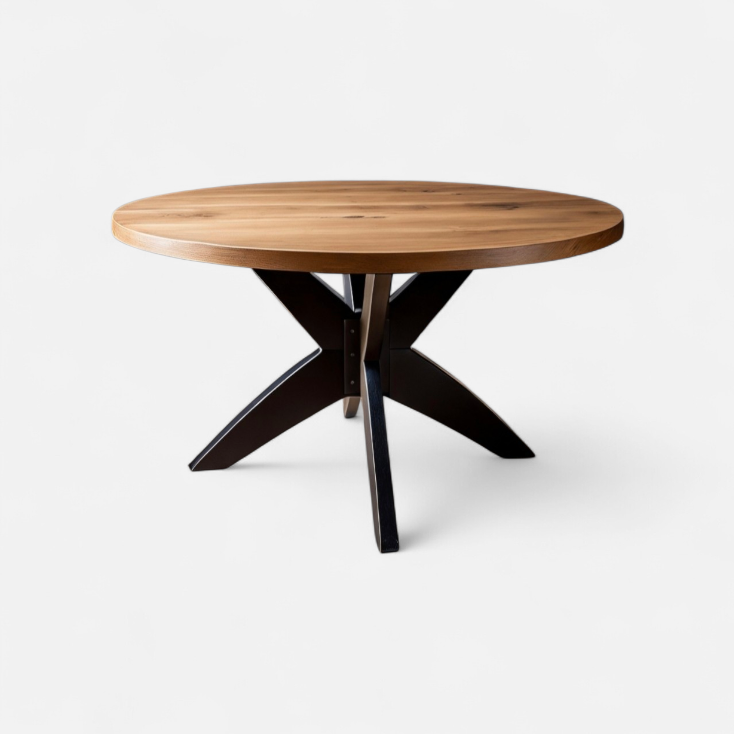 Rustikt runt matbord Himmelfjäll i massivt trä handgjort av Nordanlids Rustik