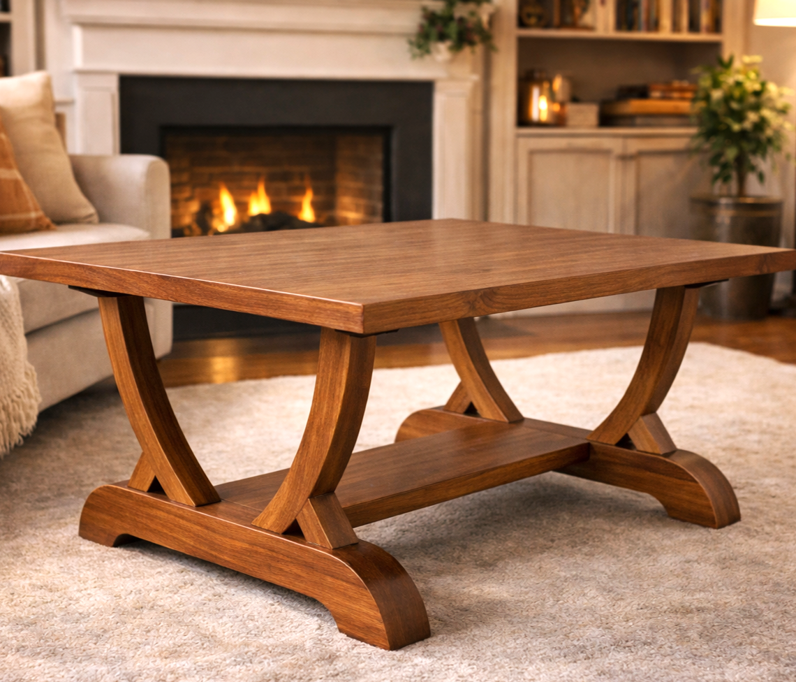 Rustikt rektangulärt soffbord Harmoni i massivt trä från Nordanlids Rustik